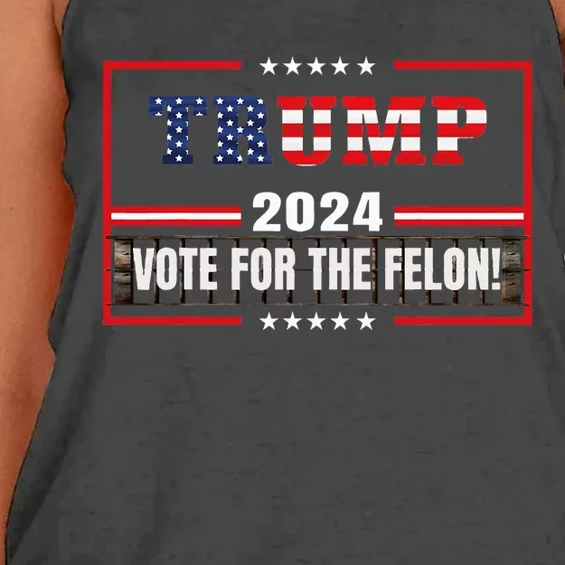 Supporter 2024 Vote For The Felon Women's Knotted Racerback Tank