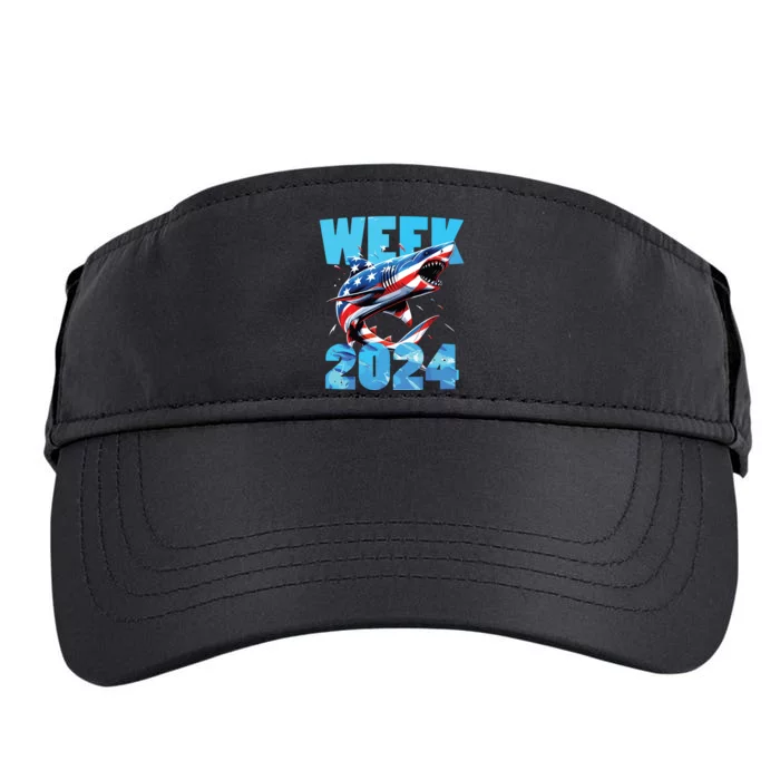 Shark 2024 Week Passion For Shark Usa America Flag Adult Drive Performance Visor