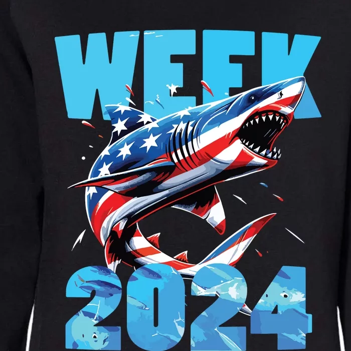 Shark 2024 Week Passion For Shark Usa America Flag Womens California Wash Sweatshirt