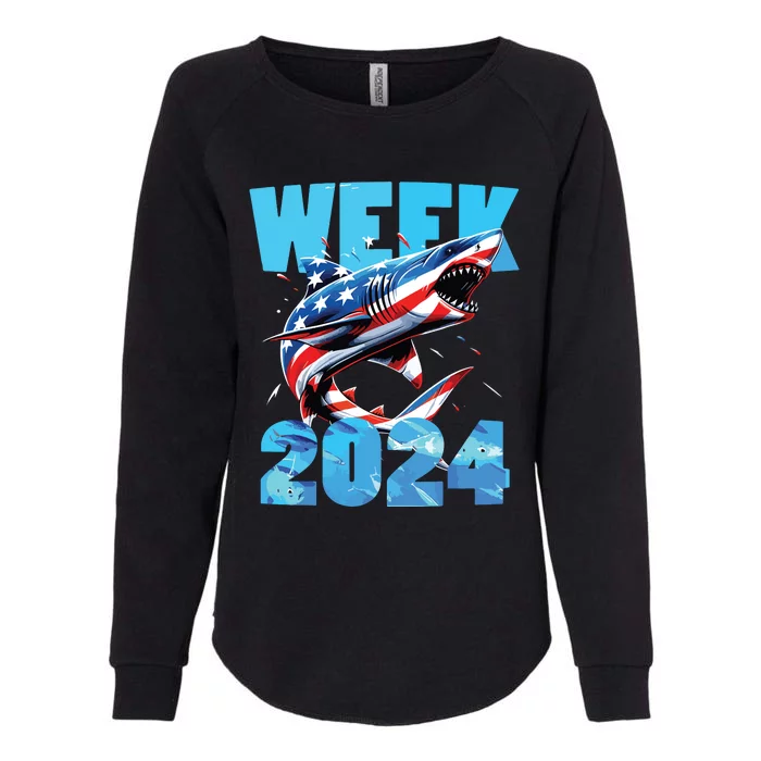 Shark 2024 Week Passion For Shark Usa America Flag Womens California Wash Sweatshirt