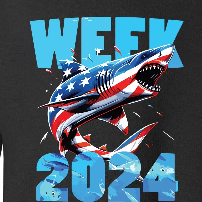 Shark 2024 Week Passion For Shark Usa America Flag Toddler Sweatshirt