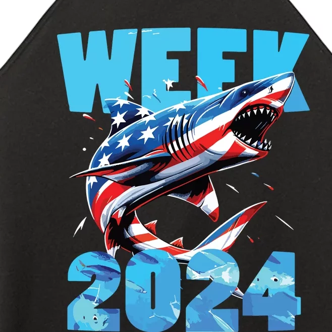 Shark 2024 Week Passion For Shark Usa America Flag Women’s Perfect Tri Rocker Tank