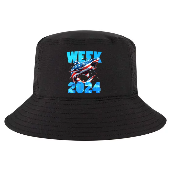 Shark 2024 Week Passion For Shark Usa America Flag Cool Comfort Performance Bucket Hat