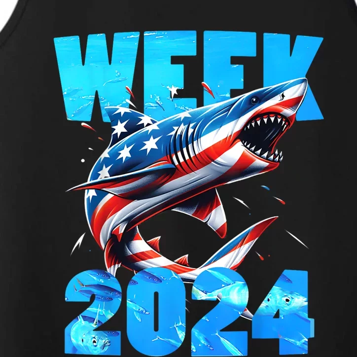 Shark 2024 Week Passion For Shark Usa America Flag Performance Tank