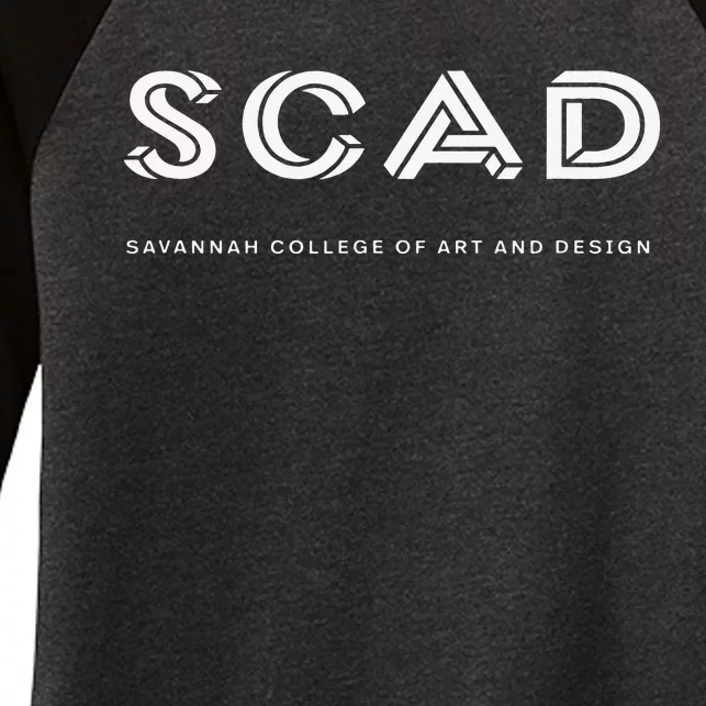 SCAD 3D M.C. Escher Style College Women's Tri-Blend 3/4-Sleeve Raglan Shirt