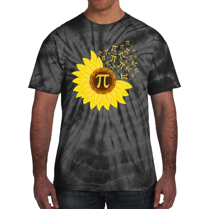 Sunflower 3,14 Pi Number Symbol 100th day of School Math Tie-Dye T-Shirt