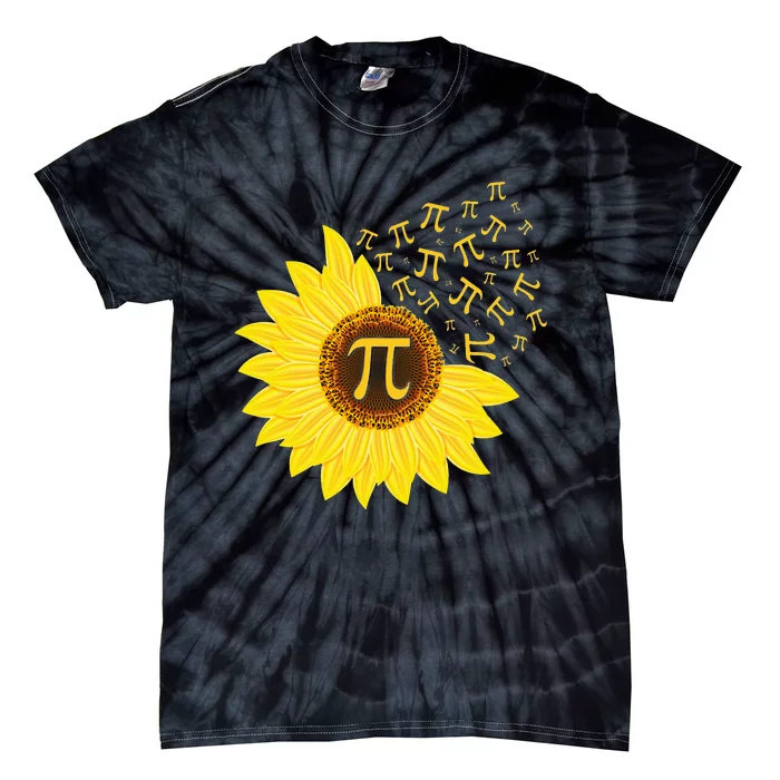 Sunflower 3,14 Pi Number Symbol 100th day of School Math Tie-Dye T-Shirt