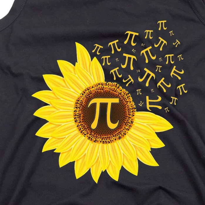 Sunflower 3,14 Pi Number Symbol 100th day of School Math Tank Top