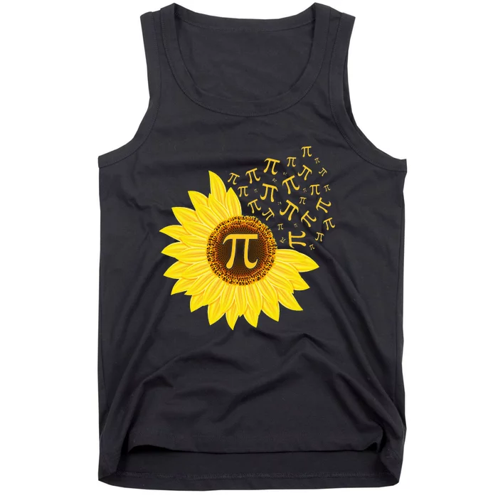 Sunflower 3,14 Pi Number Symbol 100th day of School Math Tank Top