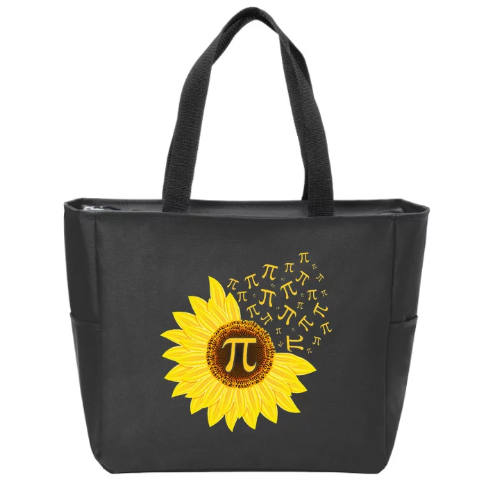 Sunflower 3,14 Pi Number Symbol 100th day of School Math Zip Tote Bag