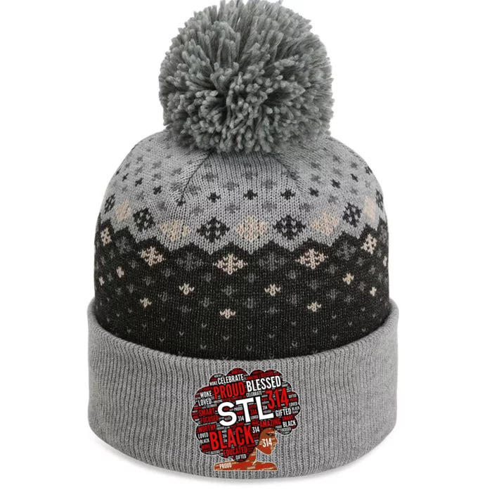 Stl 314 St Louis Missouri Black Woman Afro The Baniff Cuffed Pom Beanie