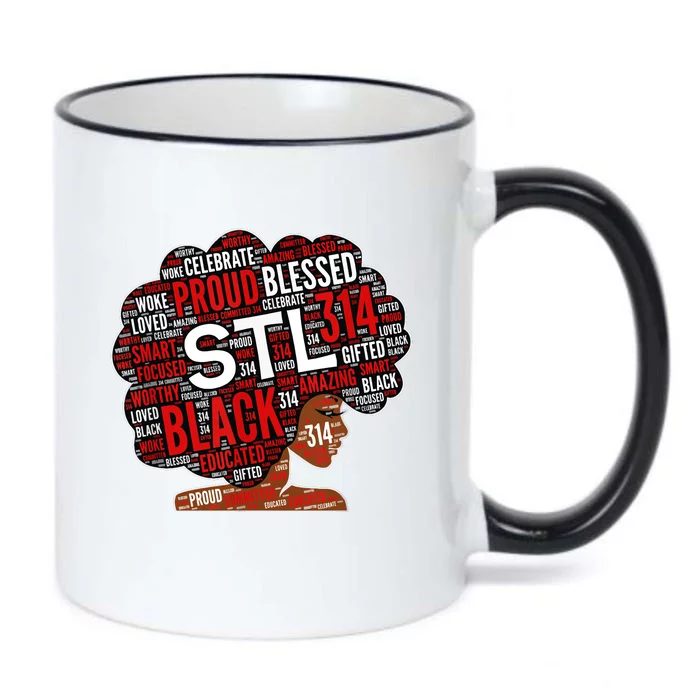 Stl 314 St Louis Missouri Black Woman Afro Black Color Changing Mug