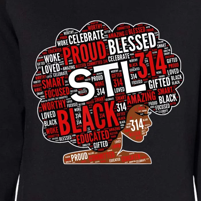 Stl 314 St Louis Missouri Black Woman Afro Womens California Wash Sweatshirt