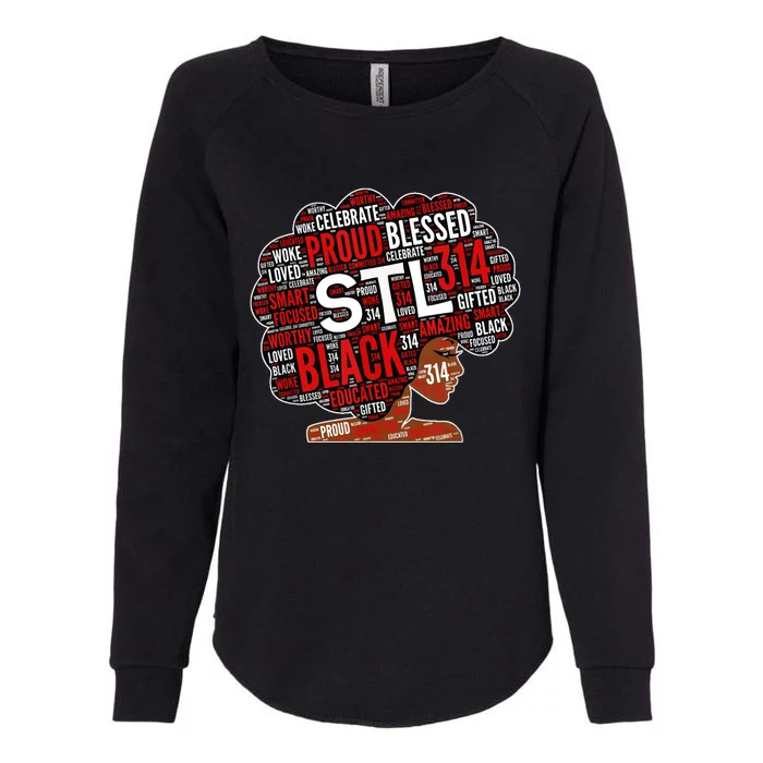 Stl 314 St Louis Missouri Black Woman Afro Womens California Wash Sweatshirt