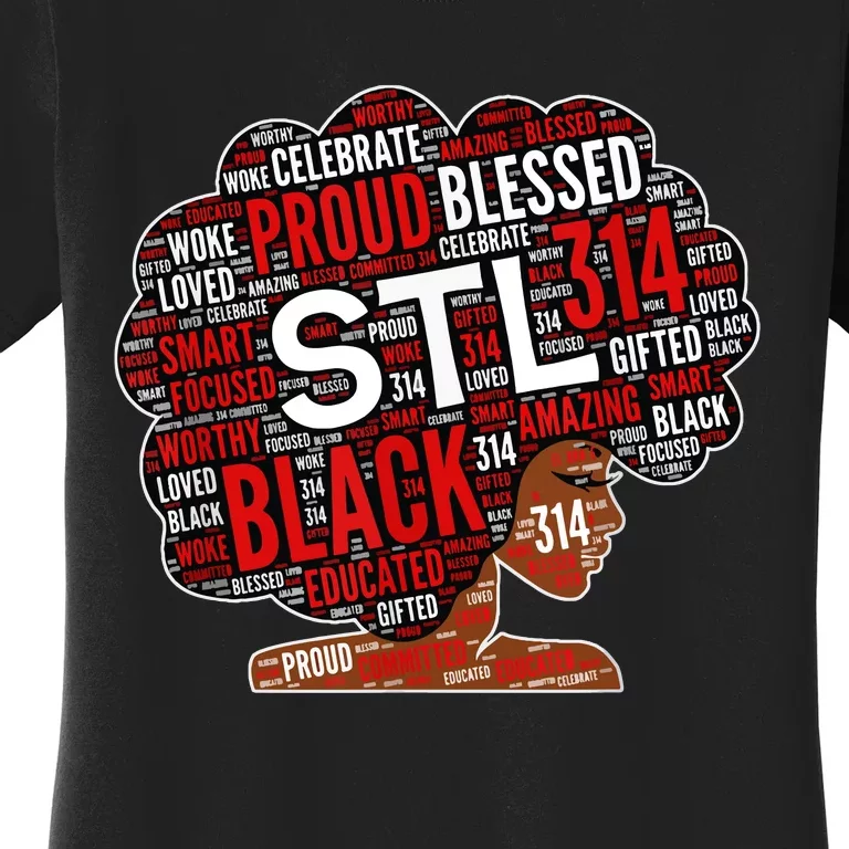 Stl 314 St Louis Missouri Black Woman Afro Women's T-Shirt