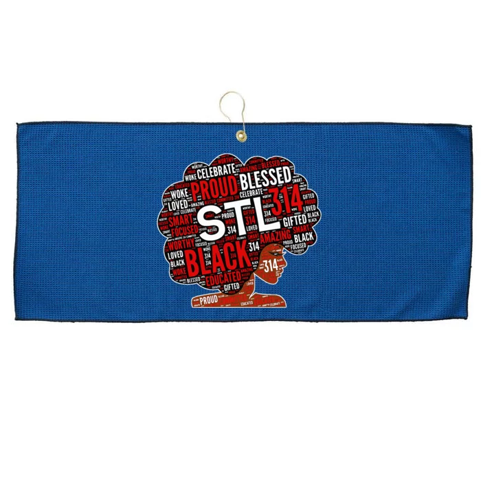 Stl 314 St. Louis Missouri Black Woman Afro Large Microfiber Waffle Golf Towel