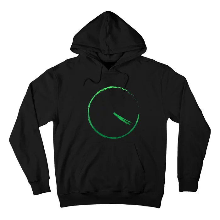 Subtle 420 Minimalistic Green Gradient Clock Print Hoodie