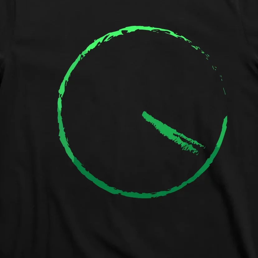 Subtle 420 Minimalistic Green Gradient Clock Print T-Shirt