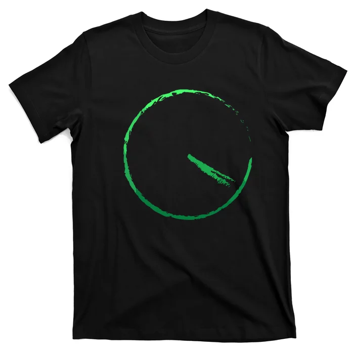 Subtle 420 Minimalistic Green Gradient Clock Print T-Shirt