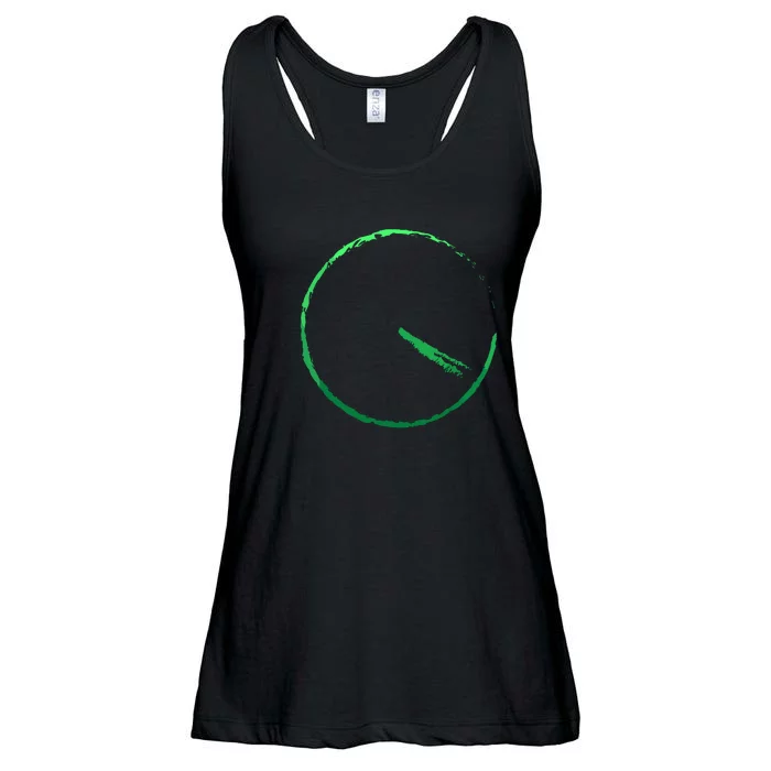 Subtle 420 Minimalistic Green Gradient Clock Print Ladies Essential Flowy Tank