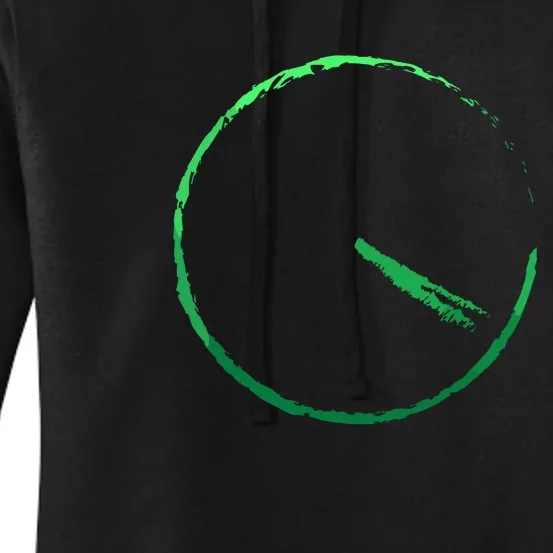 Subtle 420 Minimalistic Green Gradient Clock Print Women's Pullover Hoodie