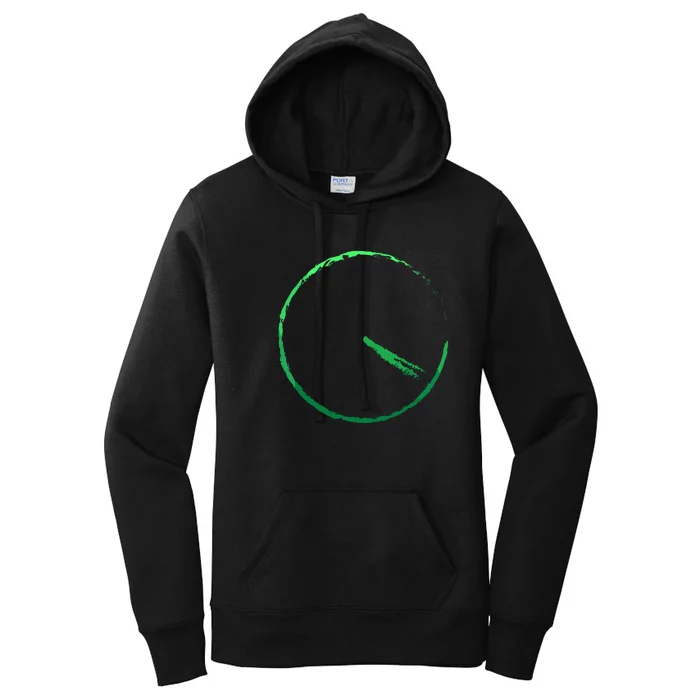 Subtle 420 Minimalistic Green Gradient Clock Print Women's Pullover Hoodie