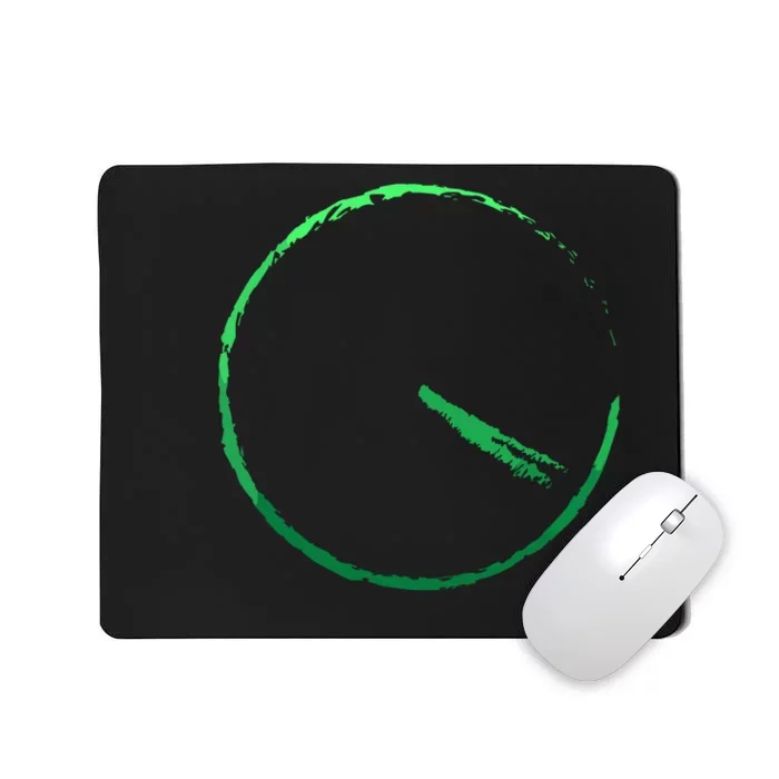 Subtle 420 Minimalistic Green Gradient Clock Print Mousepad