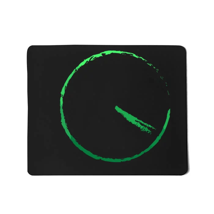 Subtle 420 Minimalistic Green Gradient Clock Print Mousepad