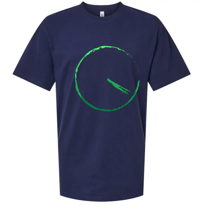 Subtle 420 Minimalistic Green Gradient Clock Print Sueded Cloud Jersey T-Shirt