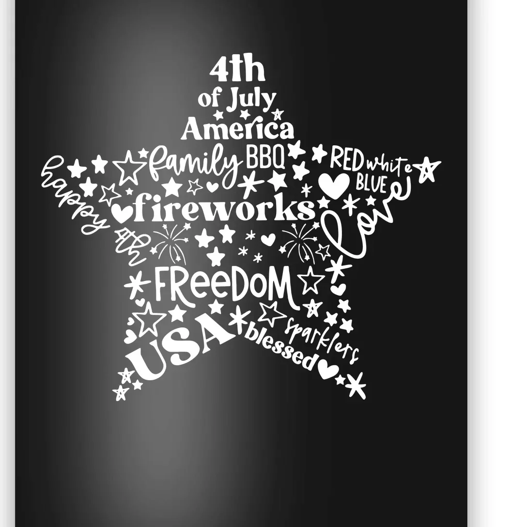 Star 4th Of July Independence Day America Patriotic Fourth Of July Funny Poster