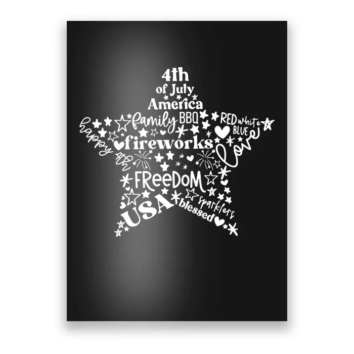 Star 4th Of July Independence Day America Patriotic Fourth Of July Funny Poster