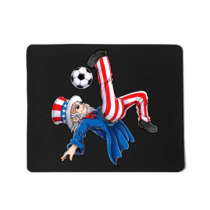 Soccer 4th Of July Uncle Sam American Flag Mousepad