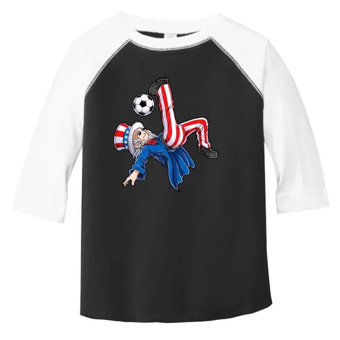 Soccer 4th Of July Uncle Sam American Flag Toddler Fine Jersey T-Shirt