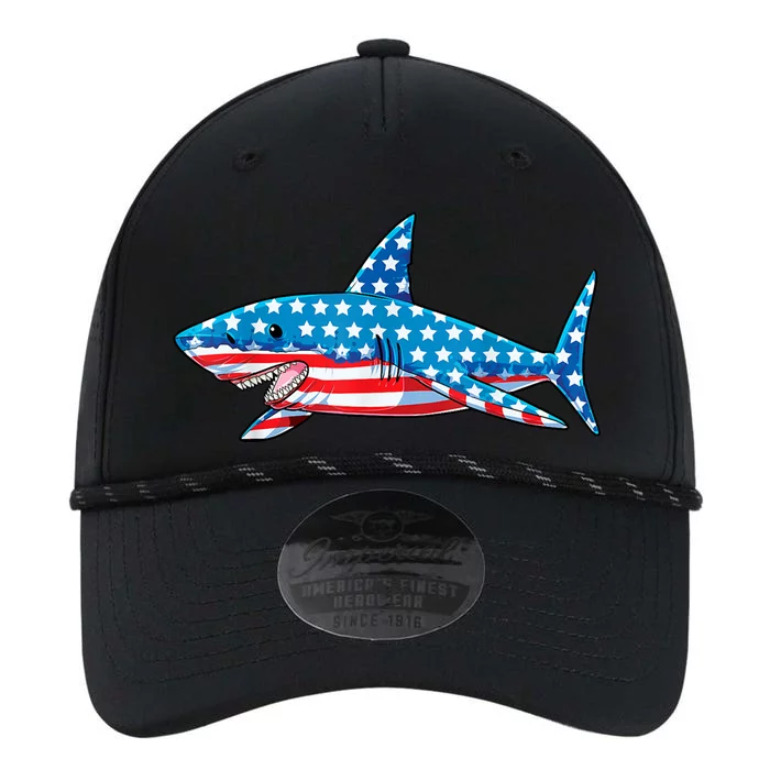 Shark 4th Of July American Flag Jawsome Gift Performance The Dyno Cap