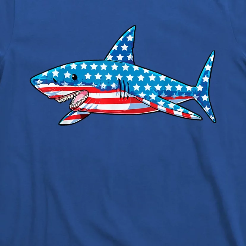 Shark 4th Of July American Flag Jawsome Gift T-Shirt