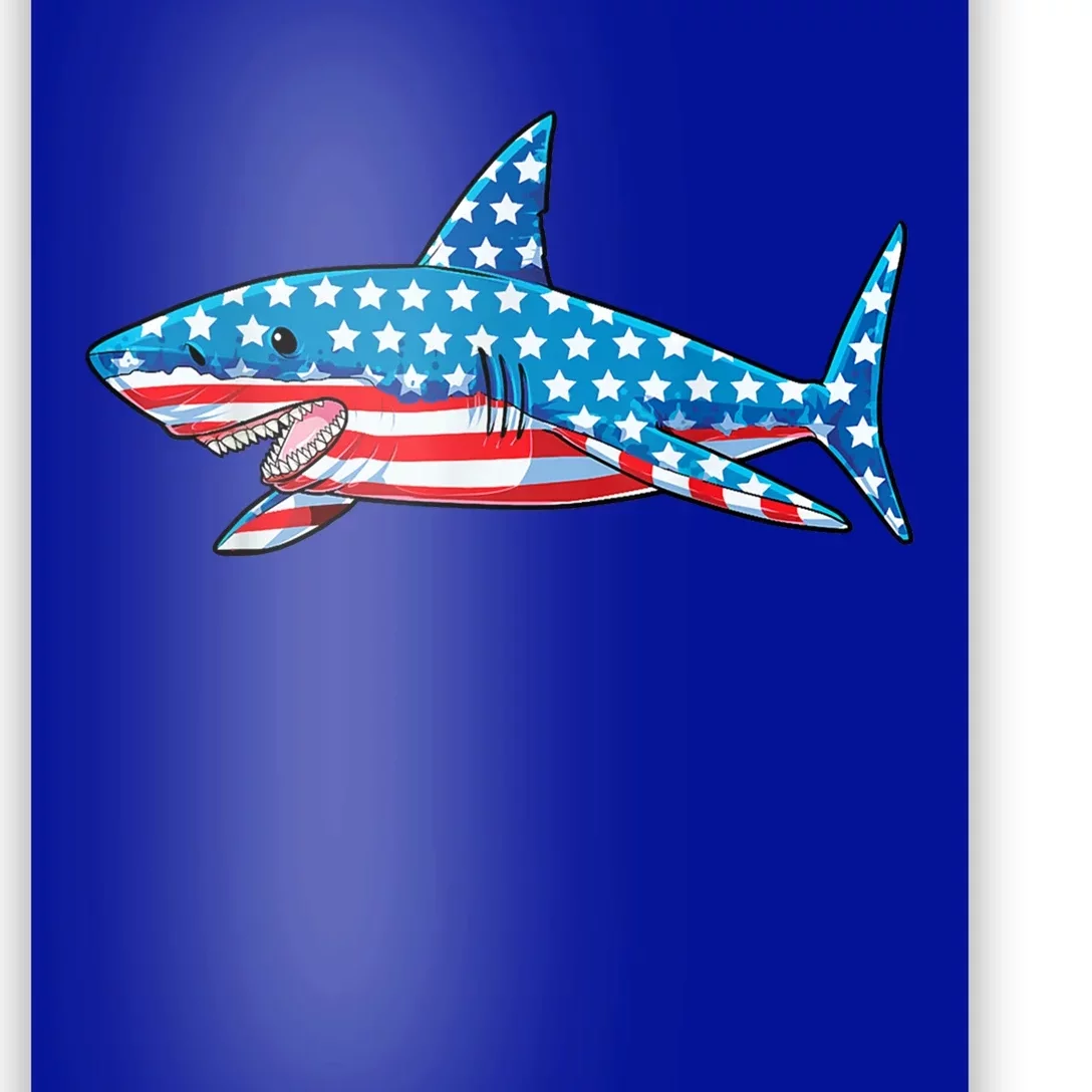 Shark 4th Of July American Flag Jawsome Gift Poster