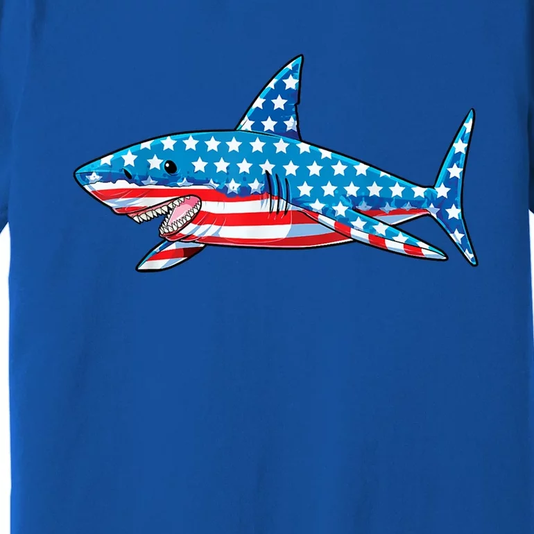 Shark 4th Of July American Flag Jawsome Gift Premium T-Shirt