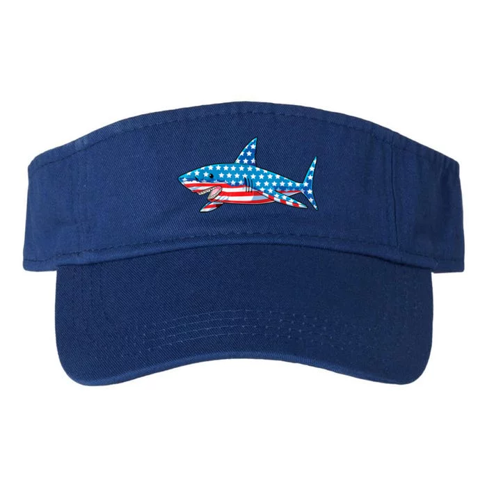 Shark 4th Of July American Flag Jawsome Gift Valucap Bio-Washed Visor