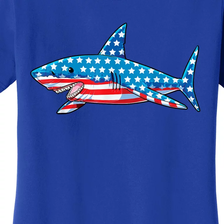 Shark 4th Of July American Flag Jawsome Gift Women's T-Shirt