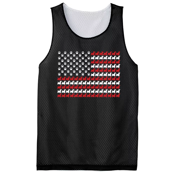 Scottie 4th of July Dog Paw Print Mesh Reversible Basketball Jersey Tank