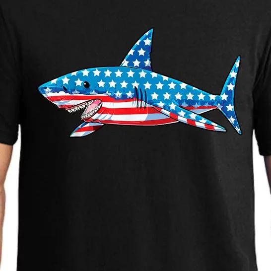 Shark 4th Of July American Flag Jawsome Gift Pajama Set