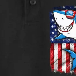 Shark 4th of July American Flag Jawsome Dry Zone Grid Performance Polo