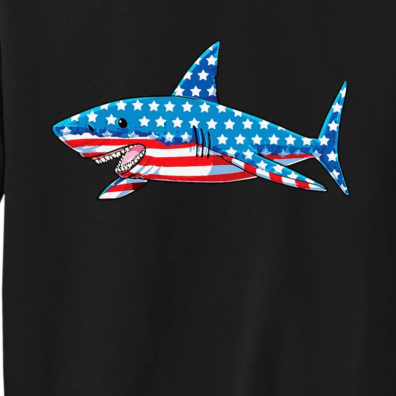 Shark 4th of July American Flag Jawsome Sweatshirt