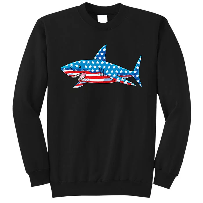 Shark 4th of July American Flag Jawsome Sweatshirt