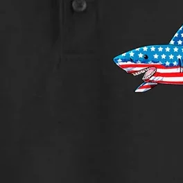 Shark 4th of July American Flag Jawsome Dry Zone Grid Performance Polo