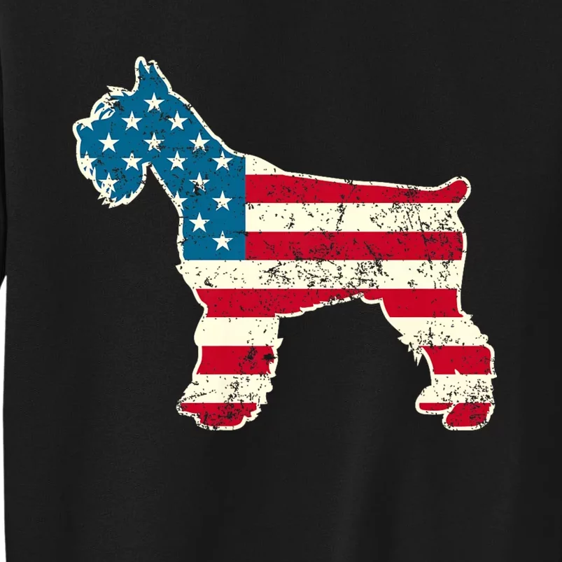 Schnauzer 4th Of July Dog Lover Gifts Usa American Flag Tall Sweatshirt