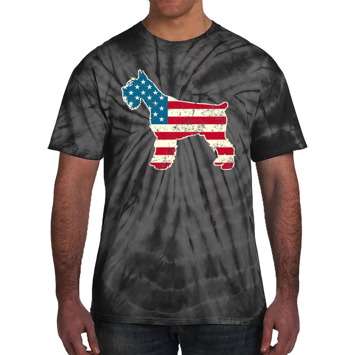 Schnauzer 4th Of July Dog Lover Gifts Usa American Flag Tie-Dye T-Shirt