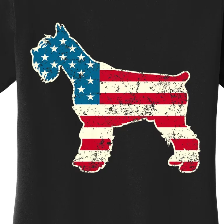 Schnauzer 4th Of July Dog Lover Gifts Usa American Flag Women's T-Shirt