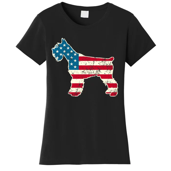 Schnauzer 4th Of July Dog Lover Gifts Usa American Flag Women's T-Shirt