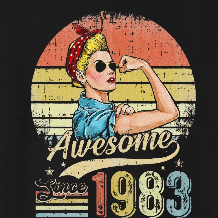 S 40 Year Old Awesome Since 1983 40th Birthday Gifts Women's Crop Top Tee